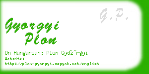 gyorgyi plon business card